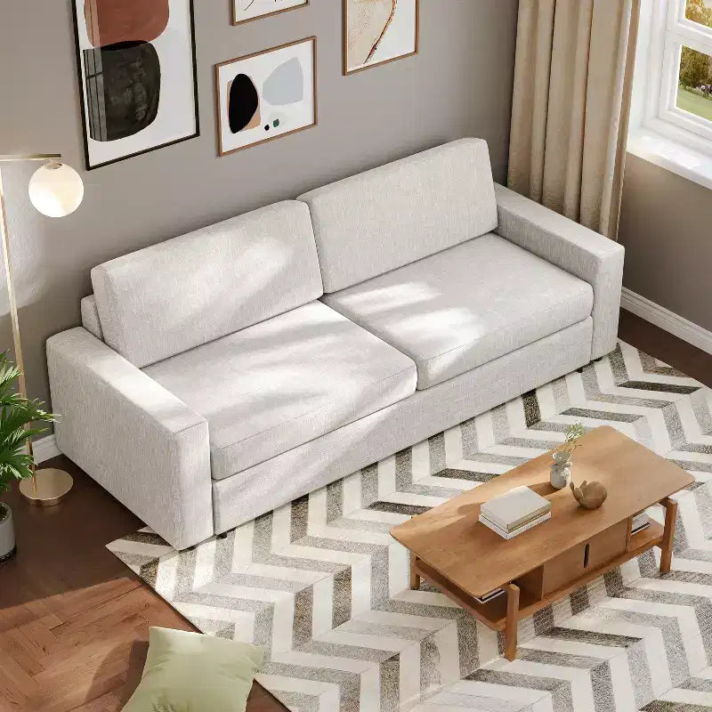 ATJafurn 88.6 Divano Letto Convertibile, Divano Letto Estraibile Moderno in Tessuto di Lino Salvaspazio per Appartamenti, Soggiorno, Camera da Letto, Monolocale