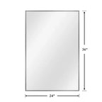 2 Pezzi 91,44 cm A X 60,96 cm L Specchio da Parete Rettangolare con Cornice Sottile in Lega di Alluminio Dorato