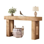 Consolle stretta da ingresso, tavolo da divano in legno lungo 63 pollici, consolle da ingresso in stile rustico, perfetta per soggiorno, corridoio, camera da letto, legno naturale