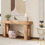 Consolle stretta da ingresso, tavolo da divano in legno lungo 63 pollici, consolle da ingresso in stile rustico, perfetta per soggiorno, corridoio, camera da letto, legno naturale