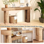 Consolle stretta da ingresso, tavolo da divano in legno lungo 63 pollici, consolle da ingresso in stile rustico, perfetta per soggiorno, corridoio, camera da letto, legno naturale
