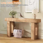 Consolle stretta da ingresso, tavolo da divano in legno lungo 63 pollici, consolle da ingresso in stile rustico, perfetta per soggiorno, corridoio, camera da letto, legno naturale