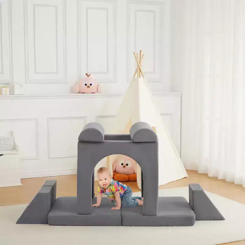 Divano per bambini, divano componibile per bambini a 10 pezzi, divano per bambini in morbida schiuma con fossa per palline per ragazzi e ragazze, divano componibile trasformabile per bambini per camera da letto, sala giochi