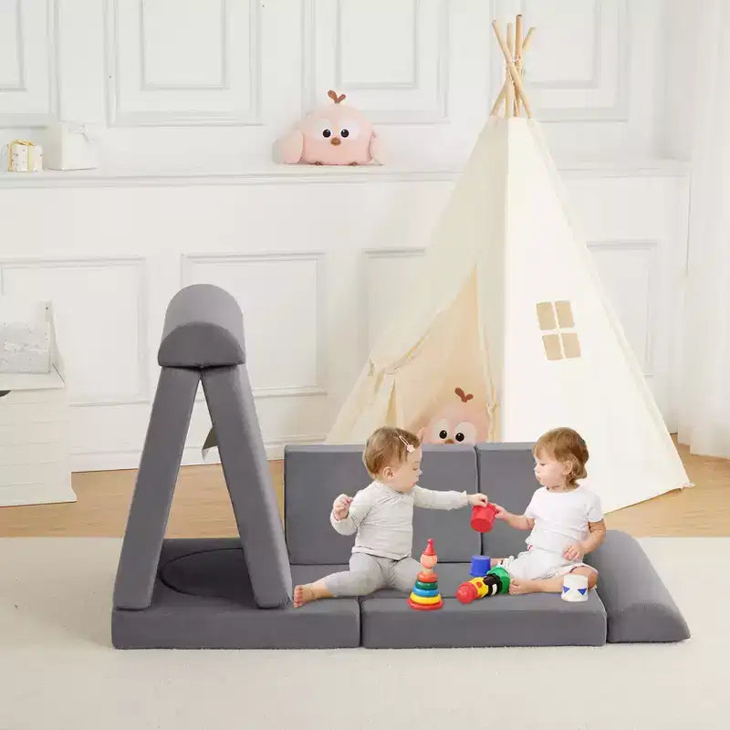 Divano per bambini, divano componibile per bambini a 10 pezzi, divano per bambini in morbida schiuma con fossa per palline per ragazzi e ragazze, divano componibile trasformabile per bambini per camera da letto, sala giochi