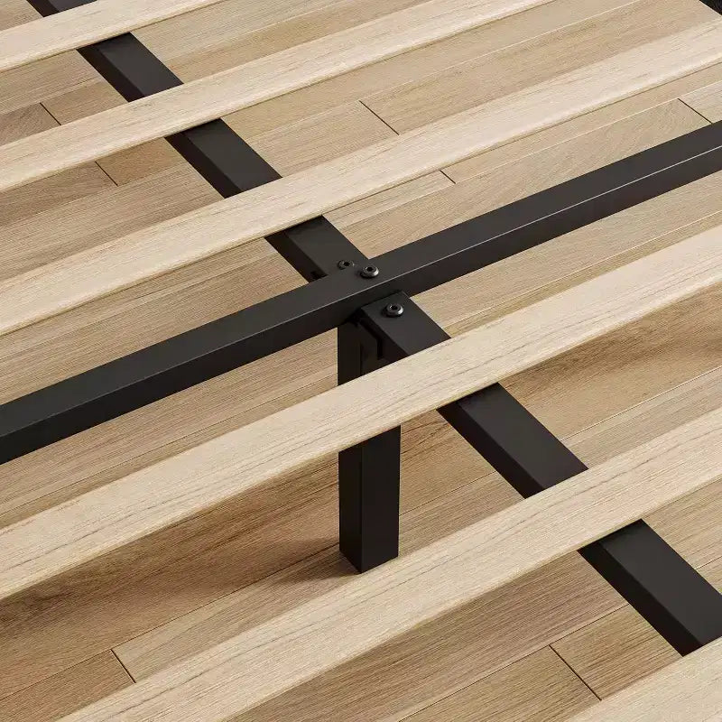 Struttura Letto con Testiera Regolabile, Struttura Letto Imbottita con Robuste Doghe in Legno, Nessuna Rete a Molle Necessaria, Facile da Montare