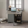 Folding Dining Table, Farmhouse Dining Table for 4 Storage Shelf, 6 Wheels Multipose Expandable Kitchen Drop Leaf Table