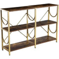 46.5 Console Table with 3 Open Shelves, Multipurpose Sofa and Entryway Table, Compact Storage and Display Rack, Double-Sized Organizer