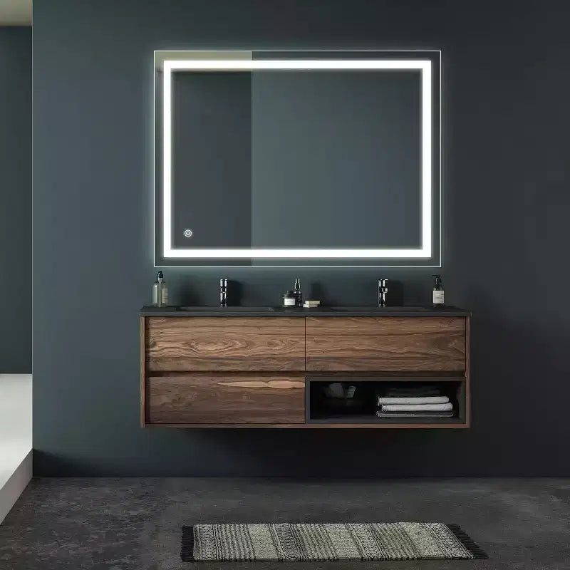 Acekool 32x24 Inch Bathroom Vanity Mirror with 3-Color Dimmable Touch, Anti-Fog, Wall Switch Control, Waterproof Rectangle Wall Mirror
