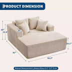 GustoWave Letto da salotto a sacco oversize per 2 persone, divano letto con 4 cuscini per soggiorno, camera da letto