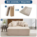 GustoWave Letto da salotto a sacco oversize per 2 persone, divano letto con 4 cuscini per soggiorno, camera da letto