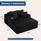 GustoWave Letto da salotto a sacco oversize per 2 persone, divano letto con 4 cuscini per soggiorno, camera da letto
