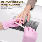 Tavolo da manicure Acekool, scrivania per unghie con aspiratore elettrico, 4 cassetti e mobiletto contenitore, ruote bloccabili, postazione unghie ergonomica bianca