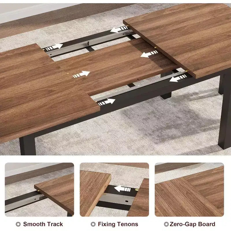Set da 5 Pezzi Tavolo da Pranzo per 4-6 Persone, Set Tavolo da Pranzo Estensibile per 4, Tavolo da Cucina con Panche e Sgabelli, Set Tavolo da Cena per la Casa