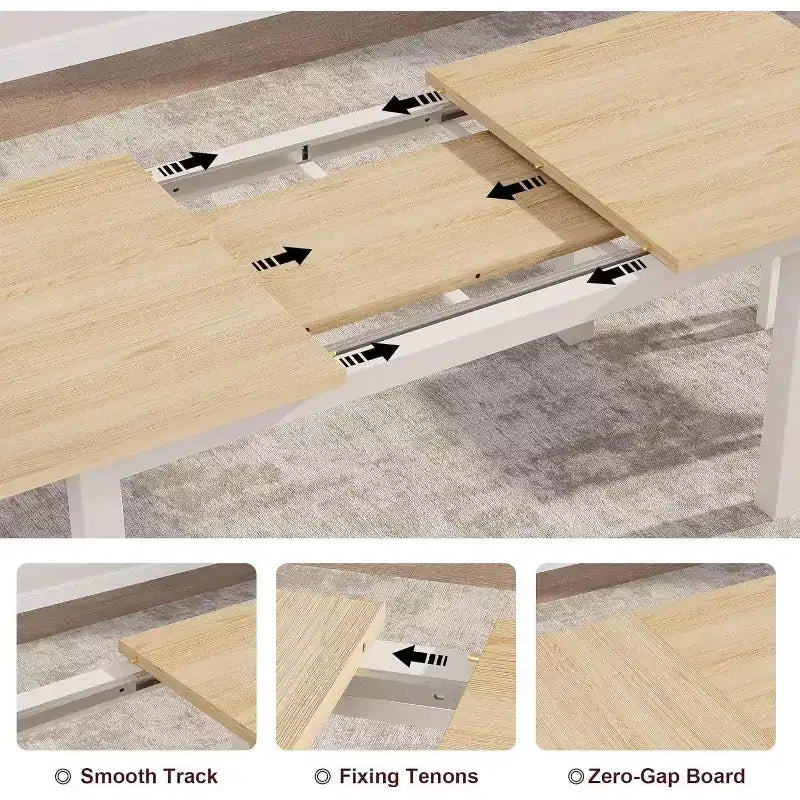 Set da 5 Pezzi Tavolo da Pranzo per 4-6 Persone, Set Tavolo da Pranzo Estensibile per 4, Tavolo da Cucina con Panche e Sgabelli, Set Tavolo da Cena per la Casa