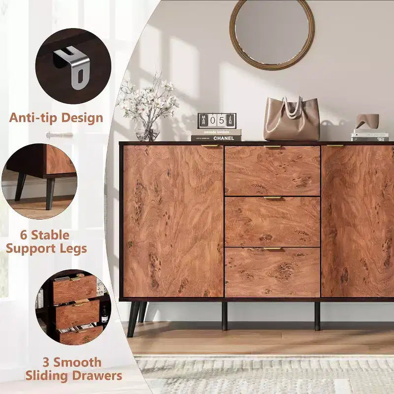 51 mobile credenza con cassetti - Madia contenitore con ripiani e ante per sala da pranzo