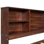 Letto a piattaforma Merax in legno massiccio, piazza e mezza, con contenitore e cassettoni