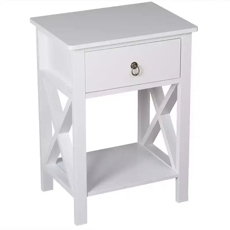 Karl Home 1-Drawer White MDF (Medium-Density Fiberboard) 15.75in. W Nightstands