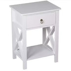 Karl Home 1-Drawer White MDF (Medium-Density Fiberboard) 15.75in. W Nightstands