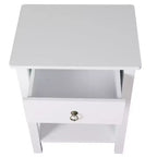 Comodini Karl Home con 1 cassetto in MDF (pannello di fibra a media densità) bianco, larghi 40 cm