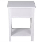 Comodini Karl Home con 1 cassetto in MDF (pannello di fibra a media densità) bianco, larghi 40 cm