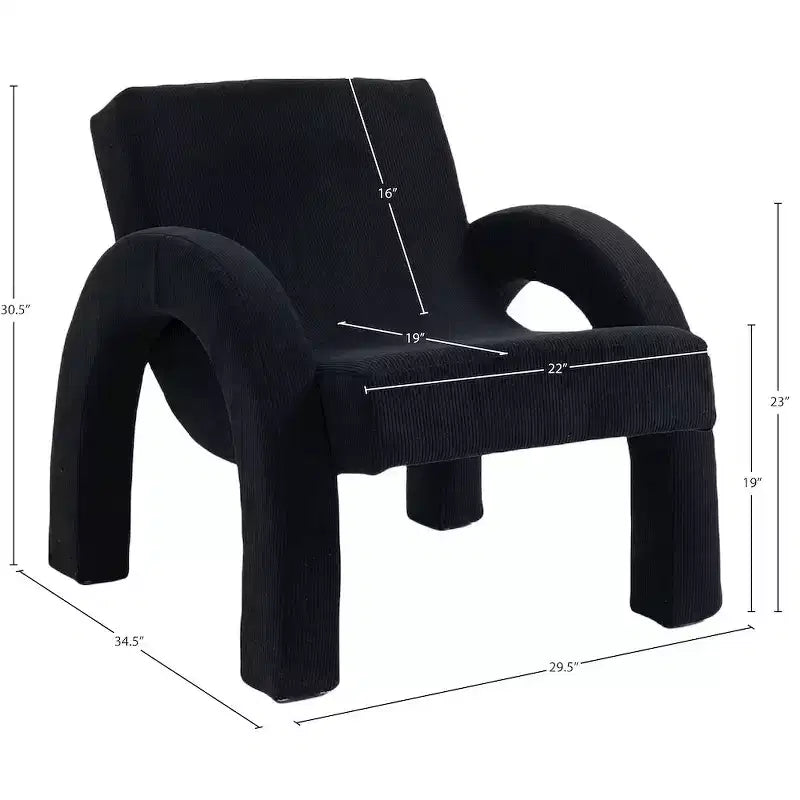 Meridian Furniture, Poltrona accento in tessuto di velluto a coste