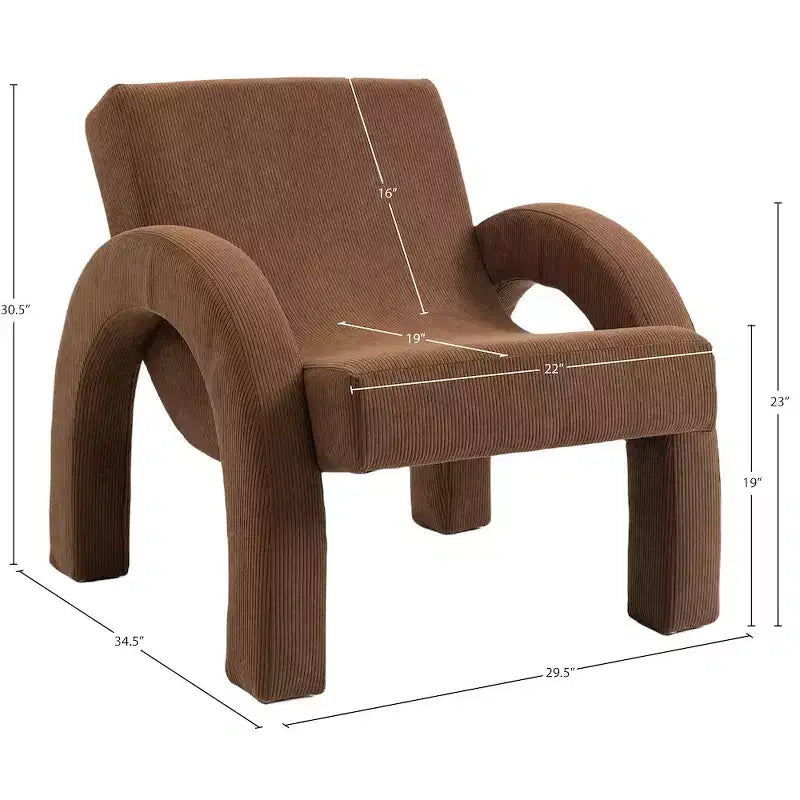 Meridian Furniture, Poltrona accento in tessuto di velluto a coste