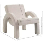 Meridian Furniture, Poltrona accento in tessuto di velluto a coste