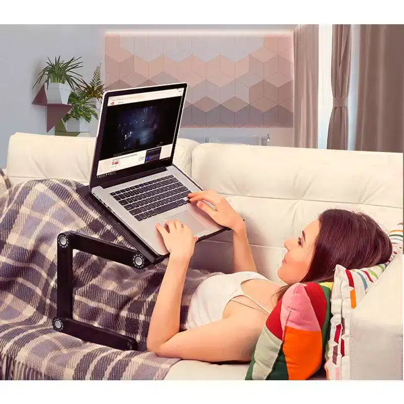 Uncaged Ergonomics WorkEZ Professional Supporto Regolabile per Laptop da Scrivania, Leggio per Letto, in Alluminio Nero, Regolabile in Altezza e Inclinazione