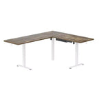Mount-It! Scrivania ad angolo XL elettrica regolabile in altezza, Struttura bianca e Piano marrone