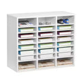 VEVOR Literature Organizer, 24 Compartments Office Mailbox with Adjustable Shelves, Wooden Mailbox Sorter Medium Density Fiberboard, White