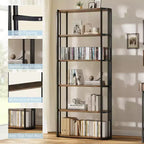 Scaffale alto 71 pollici, scaffale industriale, libreria autoportante, grandi scaffali per libri per soggiorno, mobiletto portaoggetti per ufficio domestico