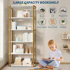 Scaffale alto 71 pollici, scaffale industriale, libreria autoportante, grandi scaffali per libri per soggiorno, mobiletto portaoggetti per ufficio domestico