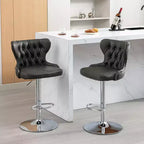 Sgabelli da bar moderni girevoli, altezza regolabile 63-84 cm, rivestiti in pelle PU con schienale, per isola cucina, home bar, bancone
