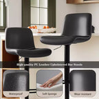 Set di 2 sgabelli da bar regolabili, moderni sgabelli da bancone girevoli in pelle PU con schienale, per isola cucina, bancone colazione o home bar