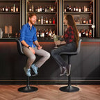 Set di 2 sgabelli da bar regolabili, moderni sgabelli da bancone girevoli in pelle PU con schienale, per isola cucina, bancone colazione o home bar