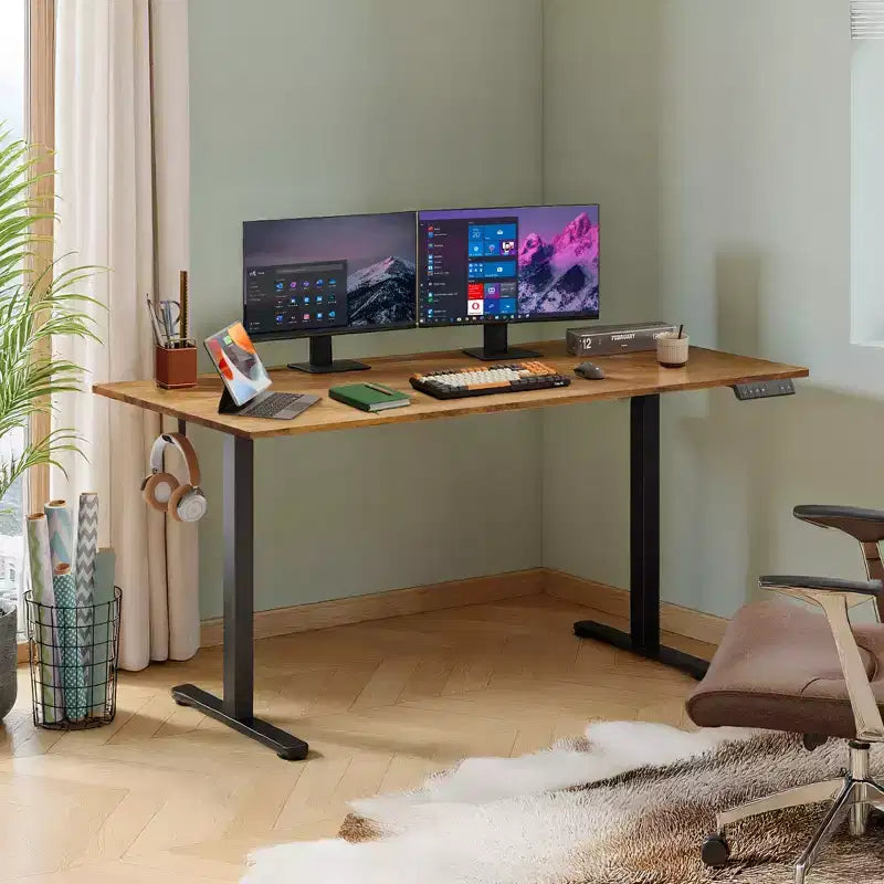 Scrivania Elettrica GALAXHERO 63 - Scrivania Ergonomica Regolabile in Altezza con Touchscreen LED, 3 Impostazioni di Memoria e Gancio per Ufficio Domestico