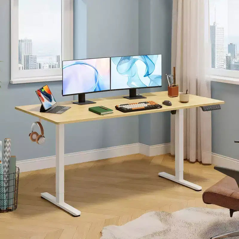 Scrivania Elettrica GALAXHERO 63 - Scrivania Ergonomica Regolabile in Altezza con Touchscreen LED, 3 Impostazioni di Memoria e Gancio per Ufficio Domestico