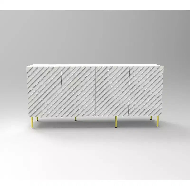 TROPOW 63 Credenza, Buffet, Mobile d'ingresso con 4 ante e ripiani, Contenitore, Resistente per Sala da pranzo, Soggiorno Bianco