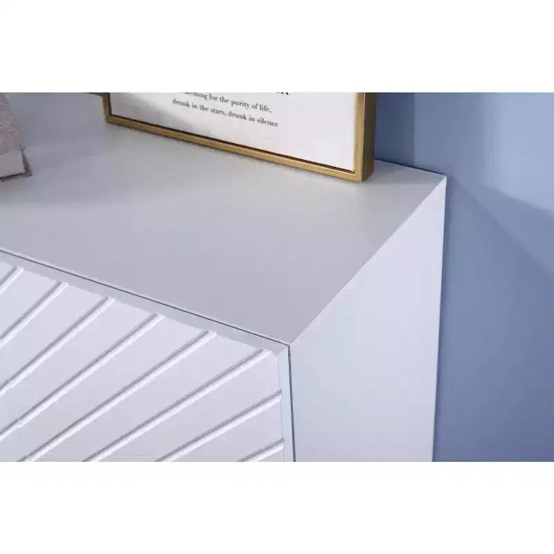 TROPOW 63 Credenza, Buffet, Mobile d'ingresso con 4 ante e ripiani, Contenitore, Resistente per Sala da pranzo, Soggiorno Bianco