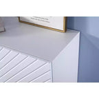 TROPOW 63 Credenza, Buffet, Mobile d'ingresso con 4 ante e ripiani, Contenitore, Resistente per Sala da pranzo, Soggiorno Bianco