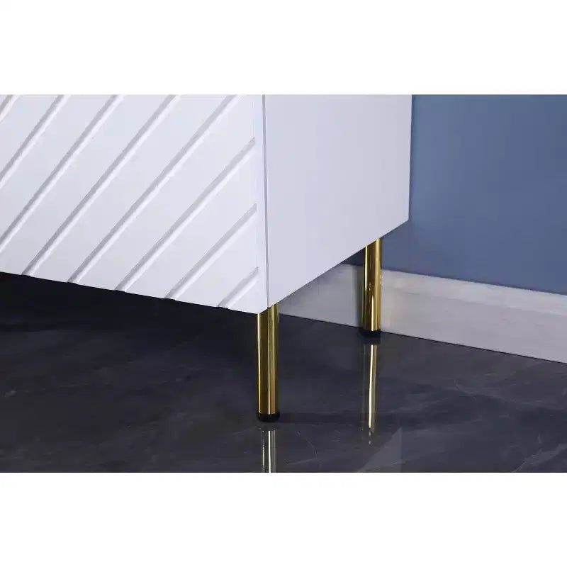TROPOW 63 Credenza, Buffet, Mobile d'ingresso con 4 ante e ripiani, Contenitore, Resistente per Sala da pranzo, Soggiorno Bianco