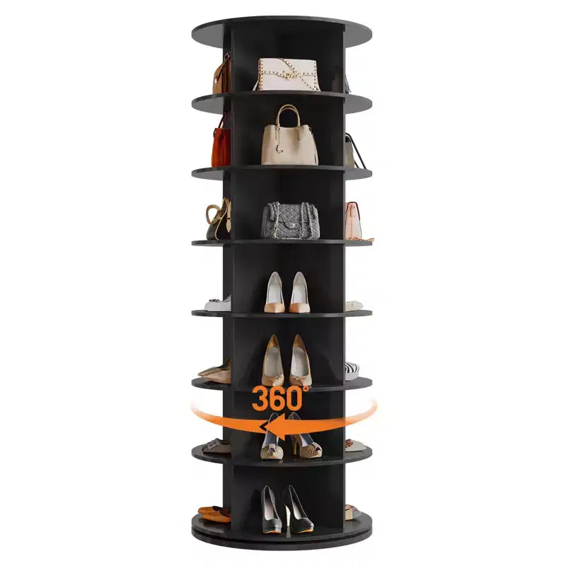 Scarpiera a torre rotante a 7 livelli, espositore verticale girevole per scarpe, scarpiera a carosello rotonda, rotazione a 360°