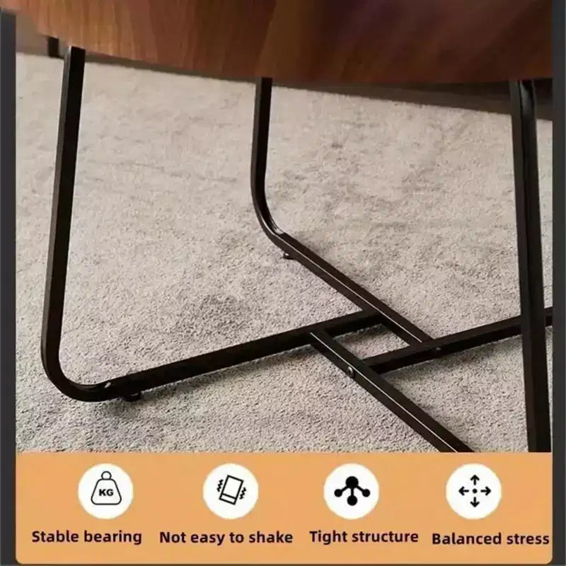 GustoWave Tavolino da caffè nidificato piccolo 2 pezzi, tavolino rotondo in legno per soggiorno, camera da letto, noce