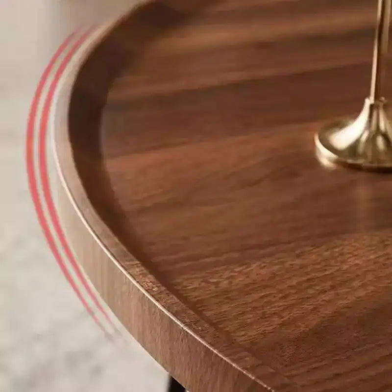 GustoWave Tavolino da caffè nidificato piccolo 2 pezzi, tavolino rotondo in legno per soggiorno, camera da letto, noce