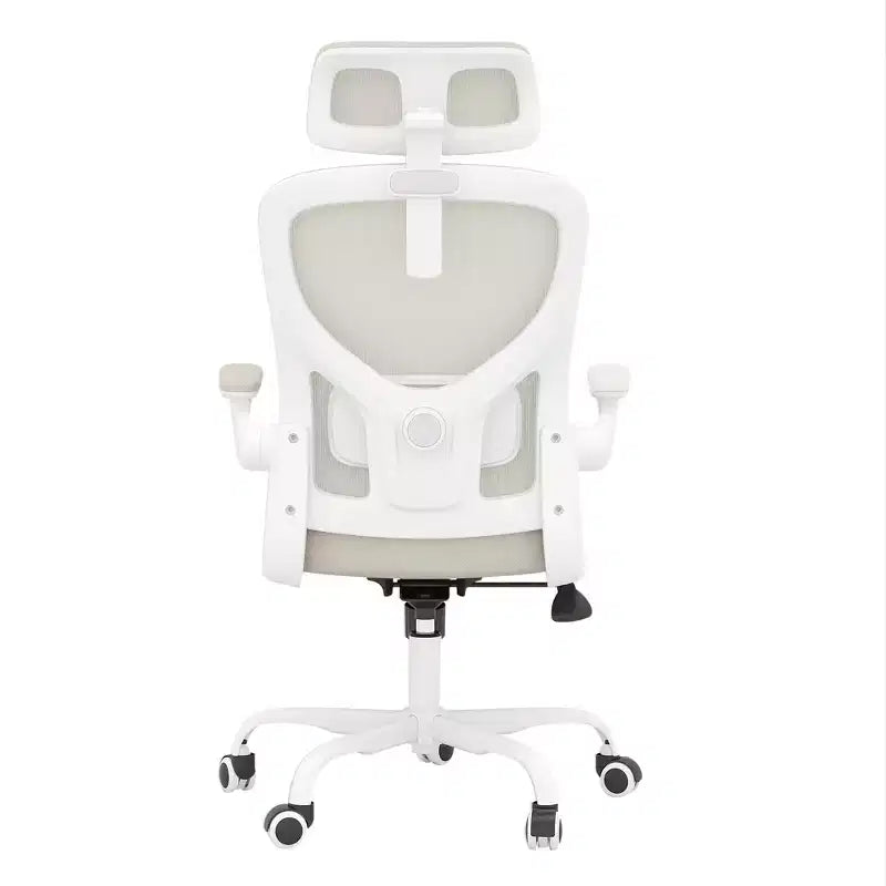 MAYEERTY Sedia ergonomica da ufficio - Con supporto lombare, braccioli ribaltabili e poggiatesta per lavoro e studio (Nero)