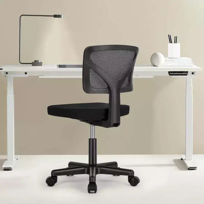 Okak Modern Low-Back Mesh Small Home Office Desk Chair with Wheels,Adjustable Swivel Task Chair for Office,Study,Vanity Room
