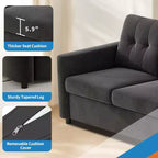 Divano componibile a 115" con console centrale, portabicchieri, cuscini trapuntati e tasca portaoggetti, spazioso divano a 4 posti per appartamento, lounge