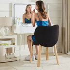 Cute Vanity Chair with Love Backrest, Modern Makeup Vanity Stool Teddy Fabric for Dressing Home Office Bedoom Dinning Room and Living Room