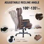 Sedia da ufficio ergonomica Efomao per persone robuste e alte, sedia da computer in pelle PU con schienale alto, sedia da scrivania direzionale con sedile ampio, poggiapiedi e supporto lombare