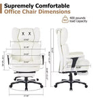 Sedia da ufficio ergonomica Efomao per persone robuste e alte, sedia da computer in pelle PU con schienale alto, sedia da scrivania direzionale con sedile ampio, poggiapiedi e supporto lombare